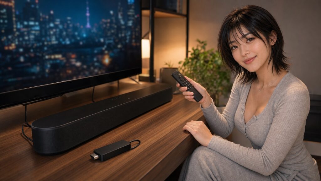 Fire TV StickとSonosで音が出ない原因を確認している様子